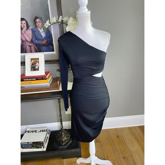 Susana Monaco One Shoulder Dress Black Women's Size XS - Picture 5 of 11